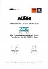 2017 KTM Supplier Quality Award